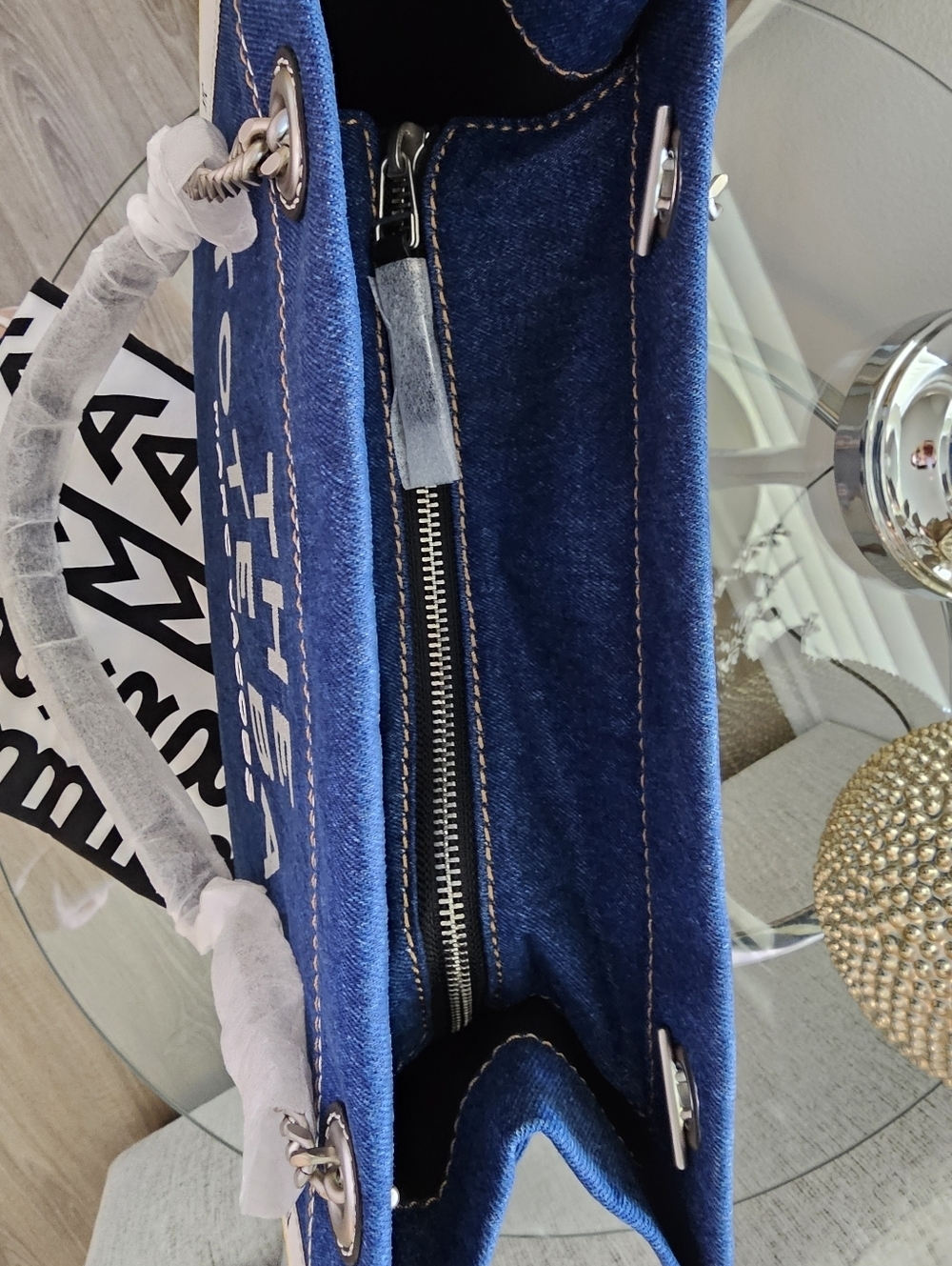 Marc Jacobs The Denim Chain Medium Tote Bag. - Picture 10 of 11